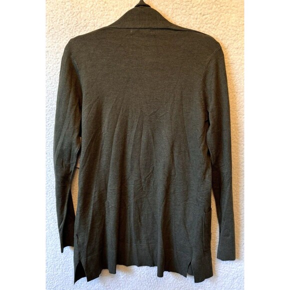 Pink Clover Sweater Cardigan‎ Small Open Olive Green Stretch Pockets NWOT NEW - Picture 3 of 8